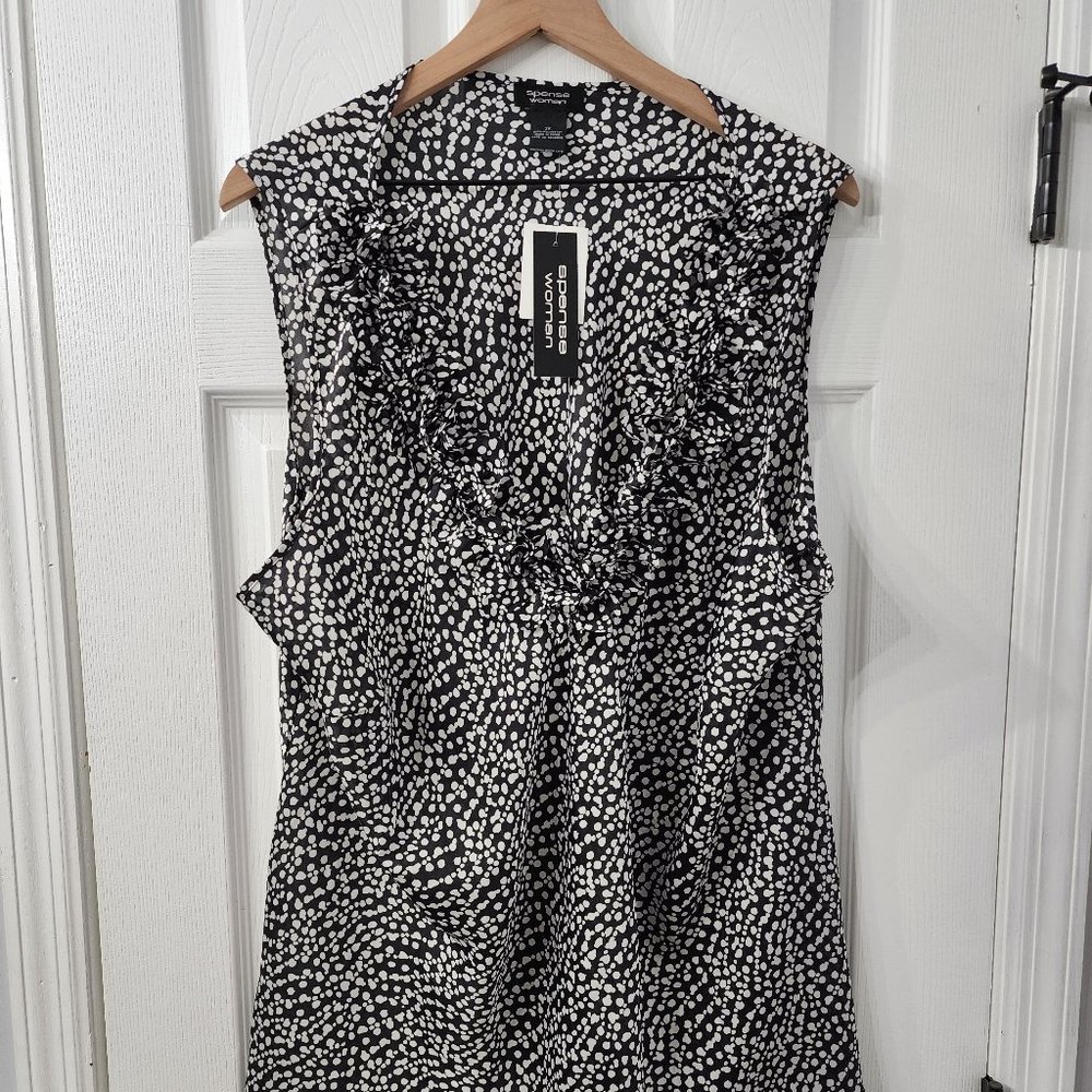 3X SLEEVELESS SPENCE WOMEN BLACK AND WHITE POLKA DOT (BUNDLE AND SAVE)